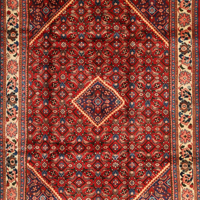 Machine Washable Traditional Tomato Red Rug, wshtr1392