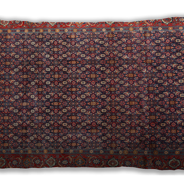 Traditional Classic Rectangular Saffron Red Lumbar Throw Pillow, 13 inch by 19 inch, lbtr1394