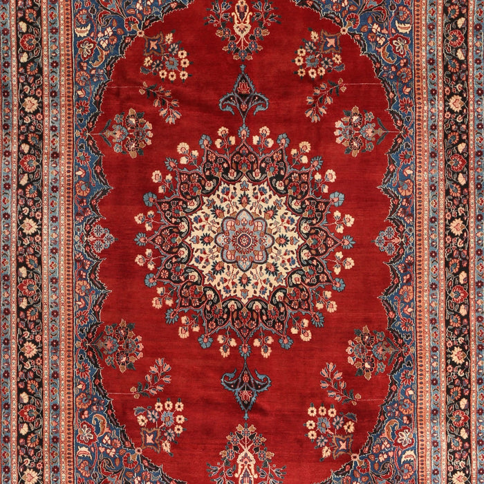 Machine Washable Traditional Orange Salmon Pink Rug, wshtr1395