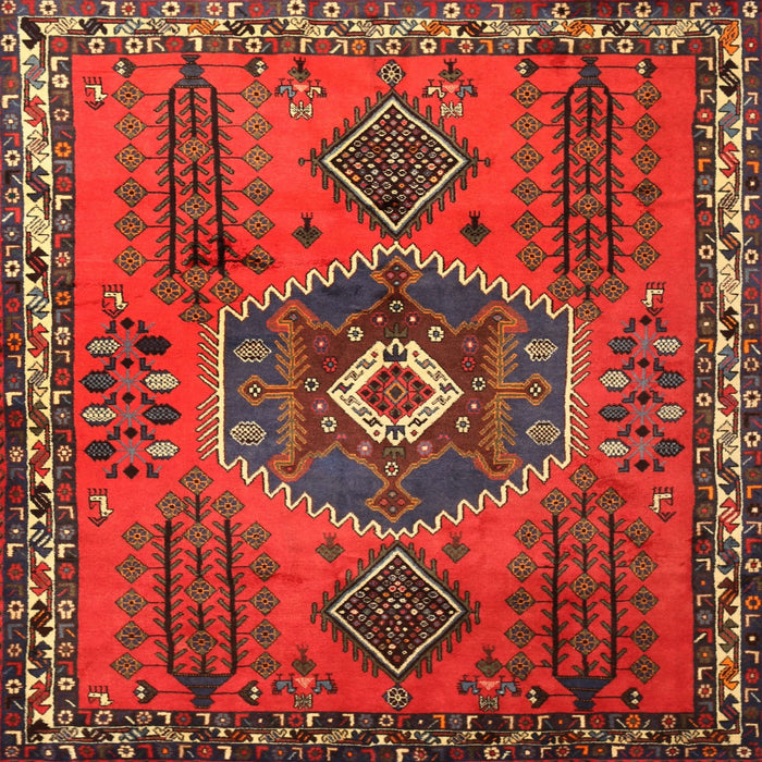 Square Traditional Sienna Brown Persian Rug, tr1396