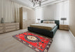 Traditional Red Medallion Rug in a Bedroom, tr1397