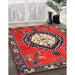 Traditional Red Medallion Rug in Family Room, tr1397