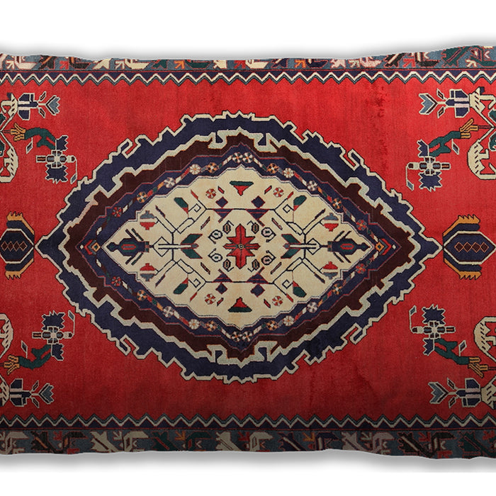 Traditional Classic Rectangular Red Lumbar Throw Pillow, 13 inch by 19 inch, lbtr1397
