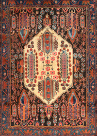 Machine Washable Traditional Orange Brown Rug, wshtr1398