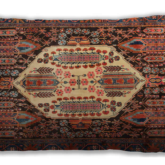 Traditional Classic Rectangular Orange Brown Lumbar Throw Pillow, 13 inch by 19 inch, lbtr1398