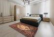 Machine Washable Traditional Orange Brown Rug in a Bedroom, wshtr1398