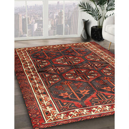 Machine Washable Traditional Tomato Red Rug in a Family Room, wshtr1399
