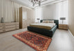 Traditional Red Persian Rug in a Bedroom, tr1399