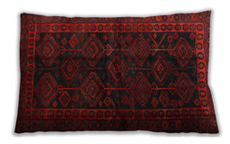 Traditional Classic Rectangular Red Lumbar Throw Pillow, 13 inch by 19 inch, lbtr1400