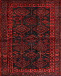 Machine Washable Traditional Night Red Rug, wshtr1400