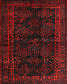 Machine Washable Traditional Night Red Rug, wshtr1400