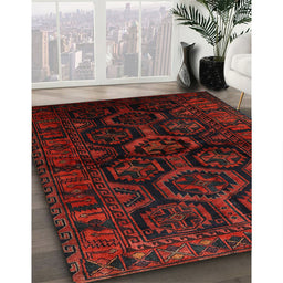Traditional Bakers Brown Persian Rug in Family Room, tr1401