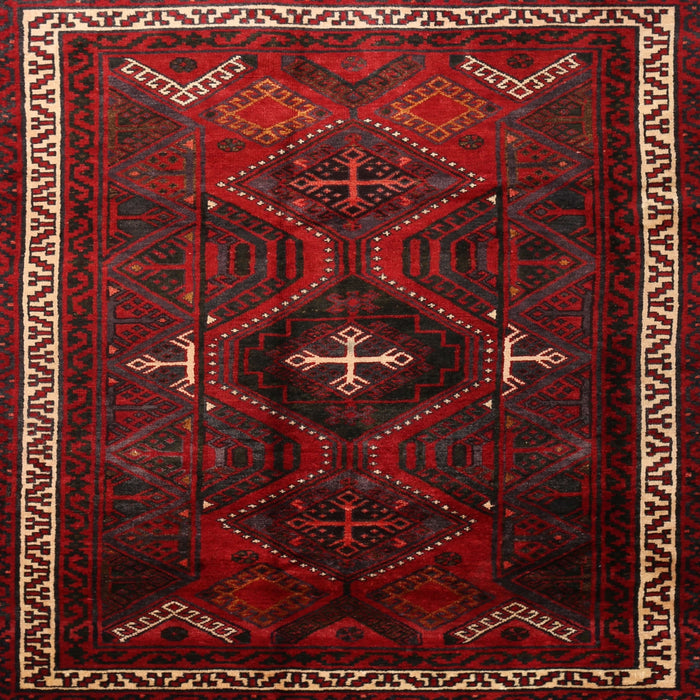 Round Machine Washable Traditional Tomato Red Rug, wshtr1402