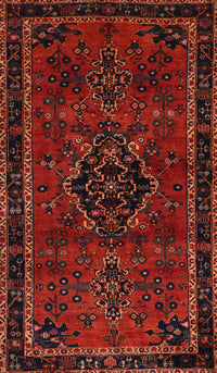 Machine Washable Traditional Tomato Red Rug, wshtr1403