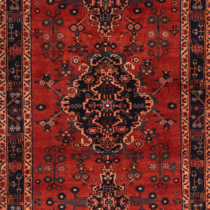 Machine Washable Traditional Tomato Red Rug, wshtr1403