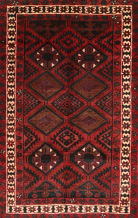 Machine Washable Traditional Tomato Red Rug, wshtr1404