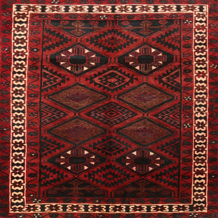 Round Machine Washable Traditional Tomato Red Rug, wshtr1404