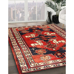 Machine Washable Traditional Orange Salmon Pink Rug in a Family Room, wshtr1406