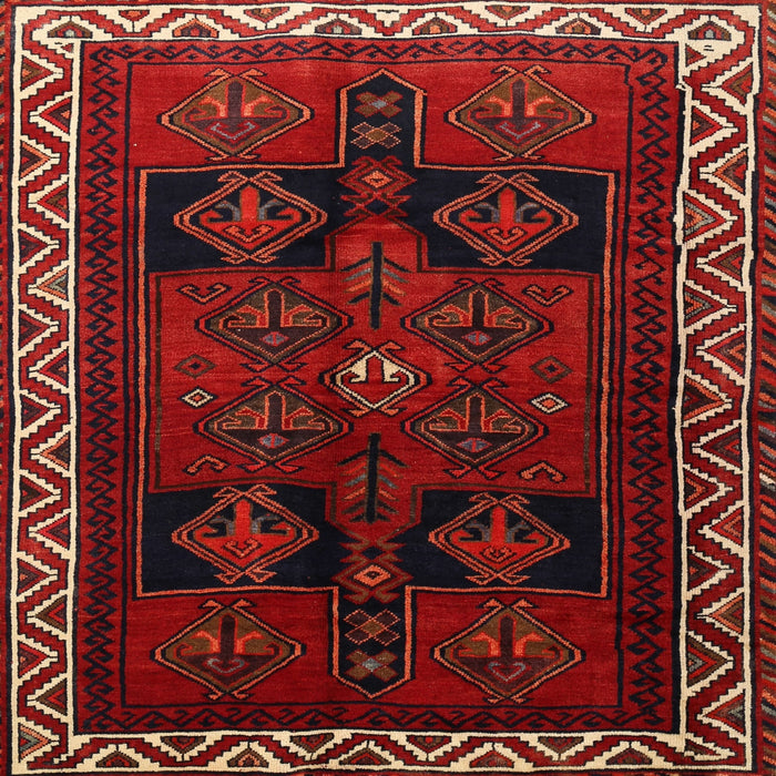 Square Traditional Reddish Brown Persian Rug, tr1407