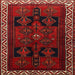 Square Traditional Reddish Brown Persian Rug, tr1407