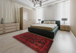 Machine Washable Traditional Charcoal Black Rug in a Bedroom, wshtr1409