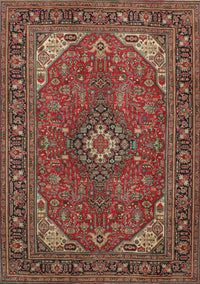 Machine Washable Traditional Saffron Red Rug, wshtr140