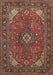 Machine Washable Traditional Saffron Red Rug, wshtr140