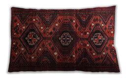 Traditional Classic Rectangular Crimson Red Lumbar Throw Pillow, 13 inch by 19 inch, lbtr1411