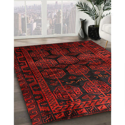 Traditional Bakers Brown Persian Rug in Family Room, tr1414