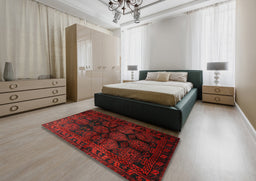 Traditional Bakers Brown Persian Rug in a Bedroom, tr1414