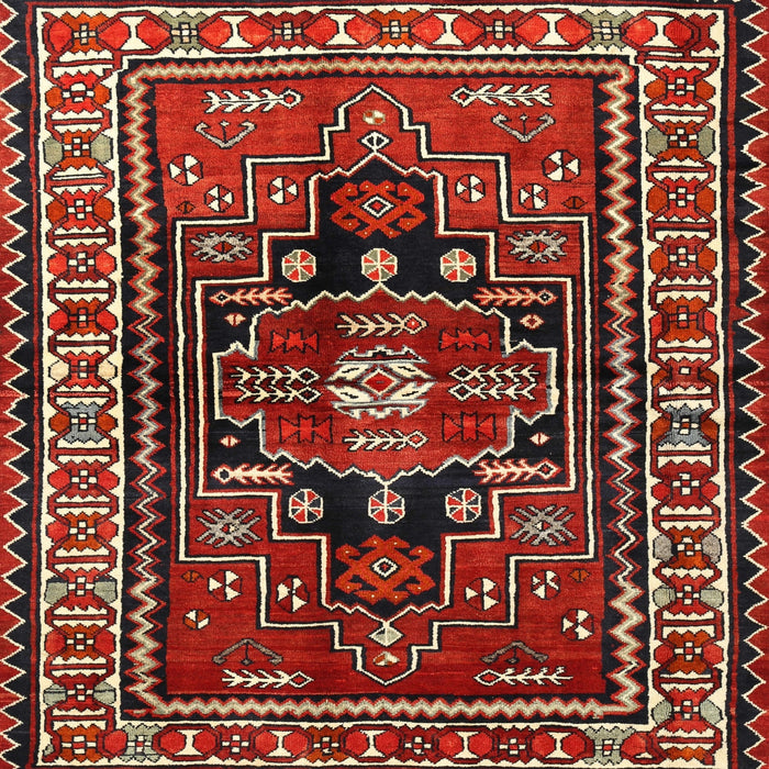 Square Traditional Dark Almond Brown Persian Rug, tr1415