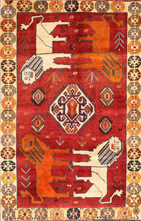 Machine Washable Traditional Red Rug, wshtr1417