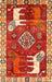 Machine Washable Traditional Red Rug, wshtr1417