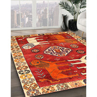 Traditional Red Animal Rug, tr1417