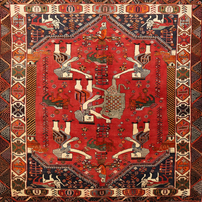 Square Traditional Red Persian Rug, tr1419