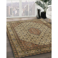 Traditional Metallic Gold Medallion Rug, tr141