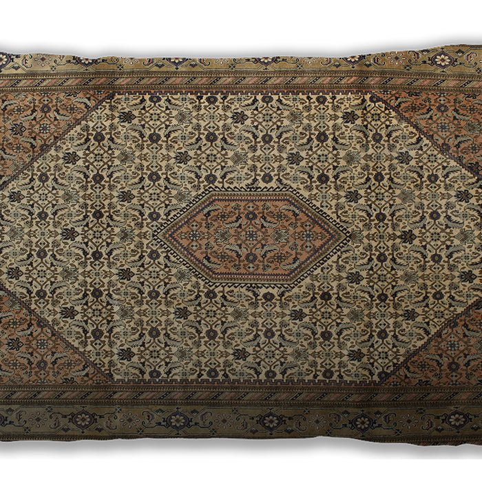 Traditional Classic Rectangular Metallic Gold Lumbar Throw Pillow, 13 inch by 19 inch, lbtr141
