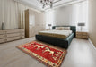 Traditional Red Persian Rug in a Bedroom, tr1420