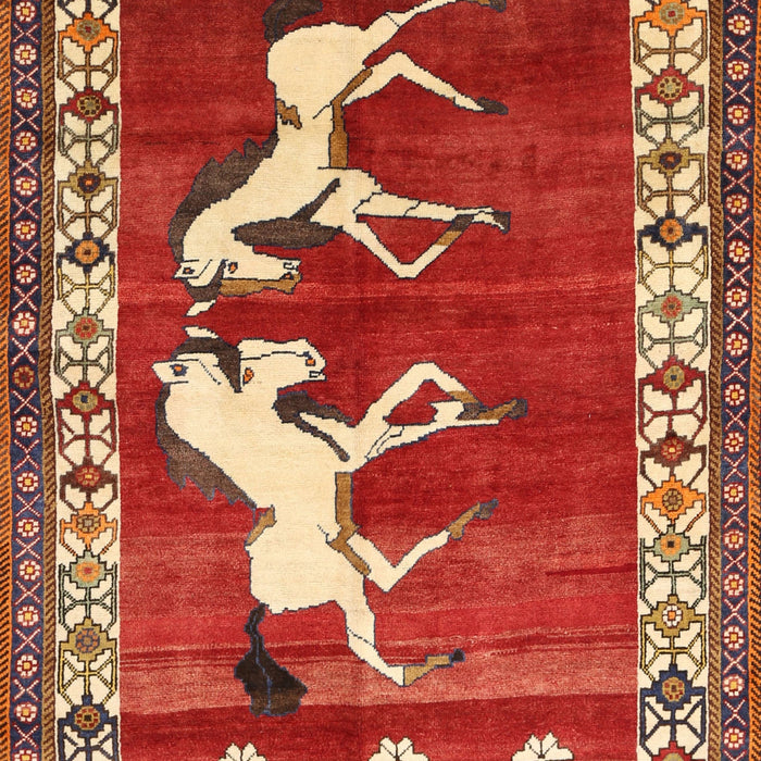 Machine Washable Traditional Red Rug, wshtr1420