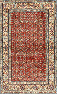 Machine Washable Traditional Tomato Red Rug, wshtr1422