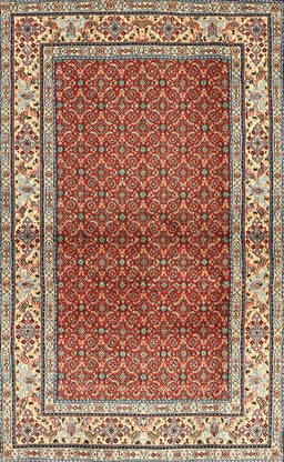 Machine Washable Traditional Tomato Red Rug, wshtr1422