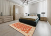 Traditional Brown Oriental Rug in a Bedroom, tr1423