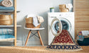 Machine Washable Traditional Saffron Red Rug in a Washing Machine, wshtr1429