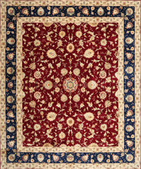 Machine Washable Traditional Saffron Red Rug, wshtr1429