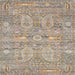 Square Traditional Dark Almond Brown Persian Rug, tr142