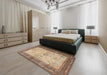 Traditional Sienna Brown Persian Rug in a Bedroom, tr1430