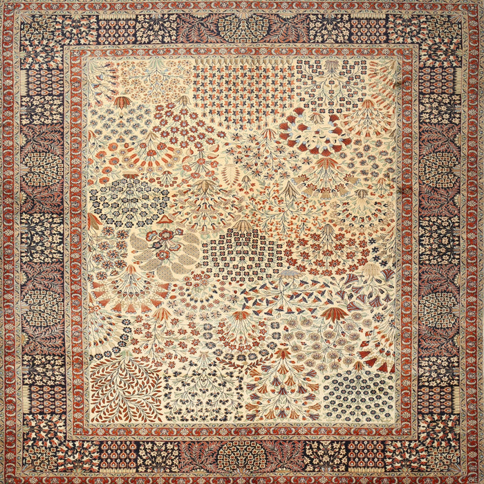 Square Traditional Sienna Brown Persian Rug, tr1430