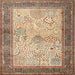 Square Traditional Sienna Brown Persian Rug, tr1430