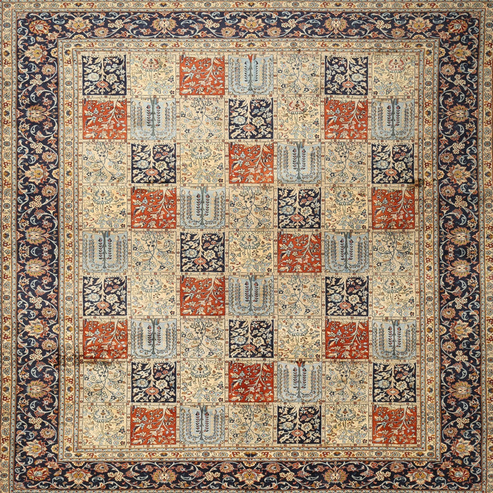 Square Traditional Reddish Brown Persian Rug, tr1431