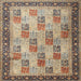 Square Traditional Reddish Brown Persian Rug, tr1431